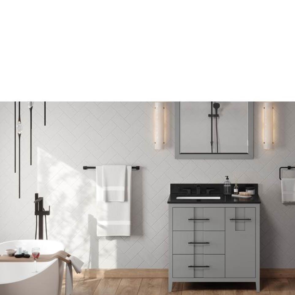 Base with Sink Top Grey Grey / Black Vanities