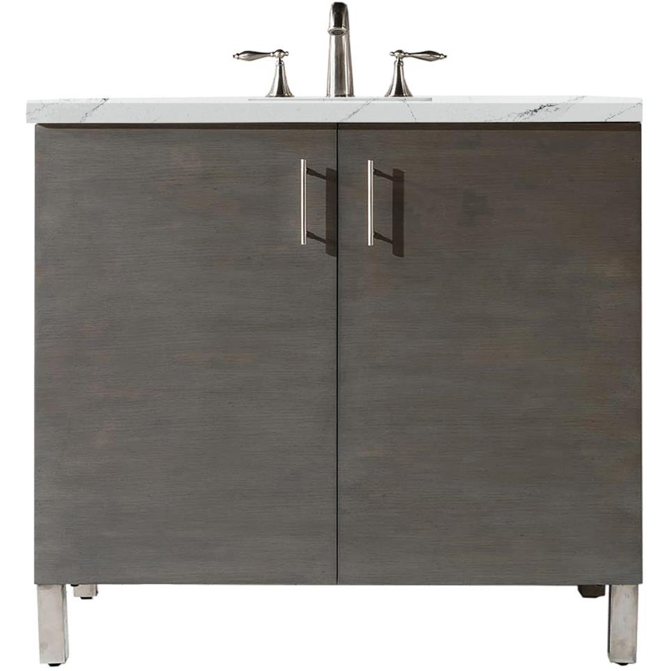 Base with Sink Top Silver Oak Medium Finish Vanities