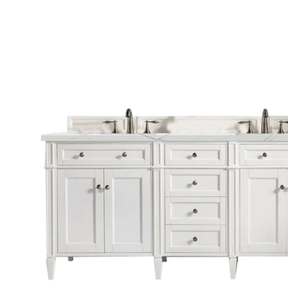 Base with Sink Top Bright White White Vanities