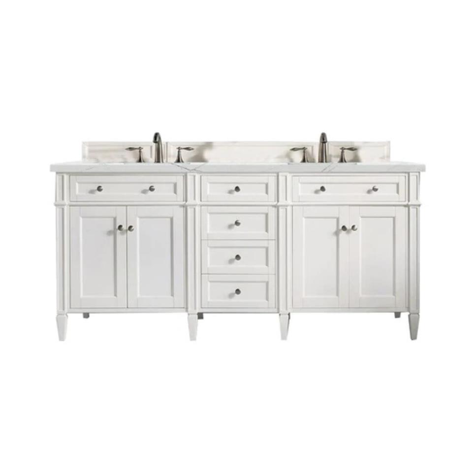 Base with Sink Top Bright White White Vanities