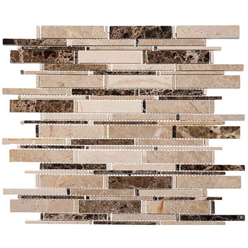 Mosaic Emperador Dark+Crema Marfil+Emperador Light Mix Beige/Tan Tile
