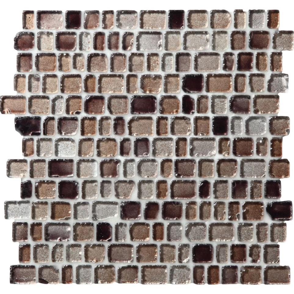 Mosaic Beach Pebble Glass Brown Tile