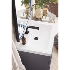 Base with Sink Top Grey Smoke Grey / Black Vanities