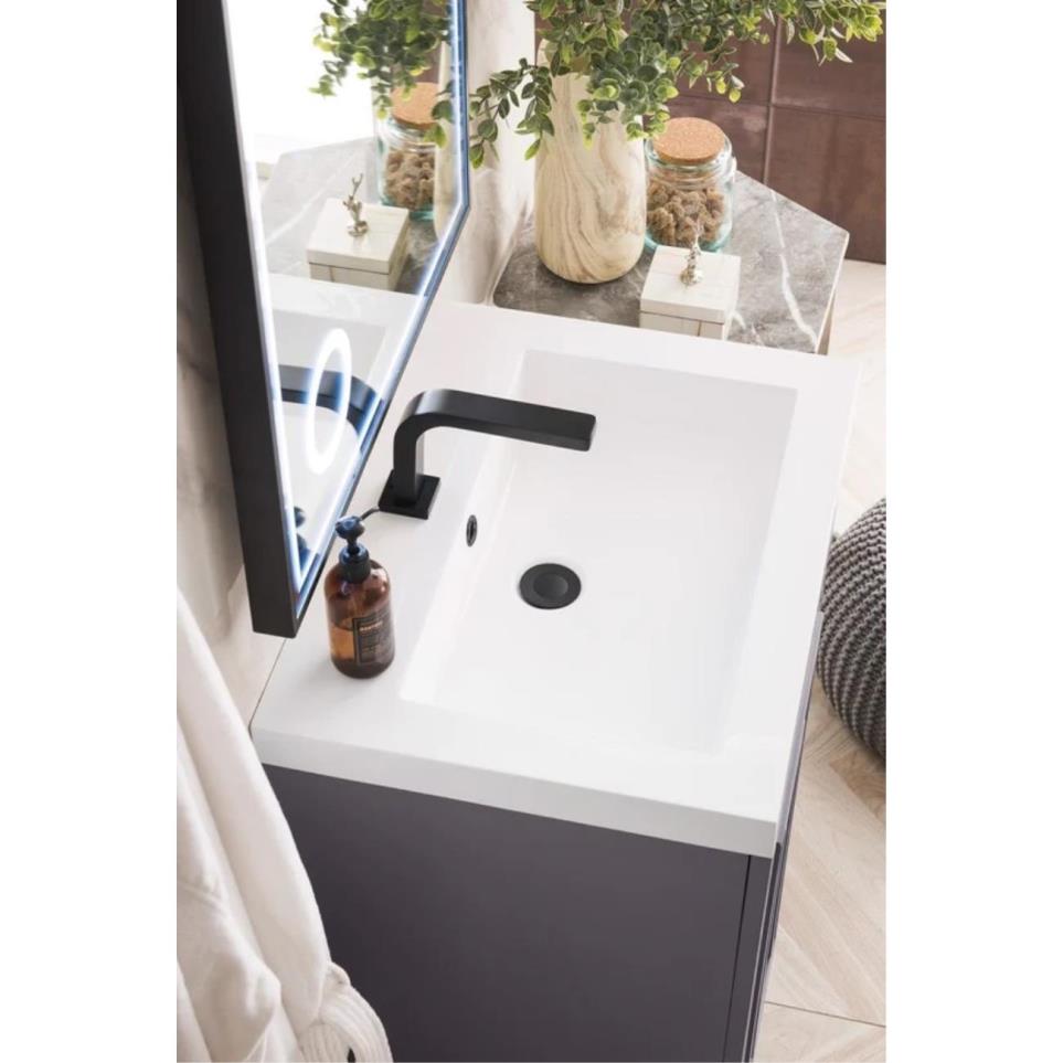 Base with Sink Top Grey Smoke Grey / Black Vanities
