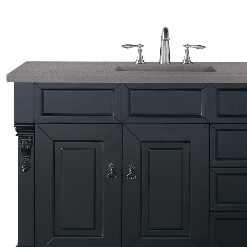 Base with Sink Top Antique Black Grey / Black Vanities