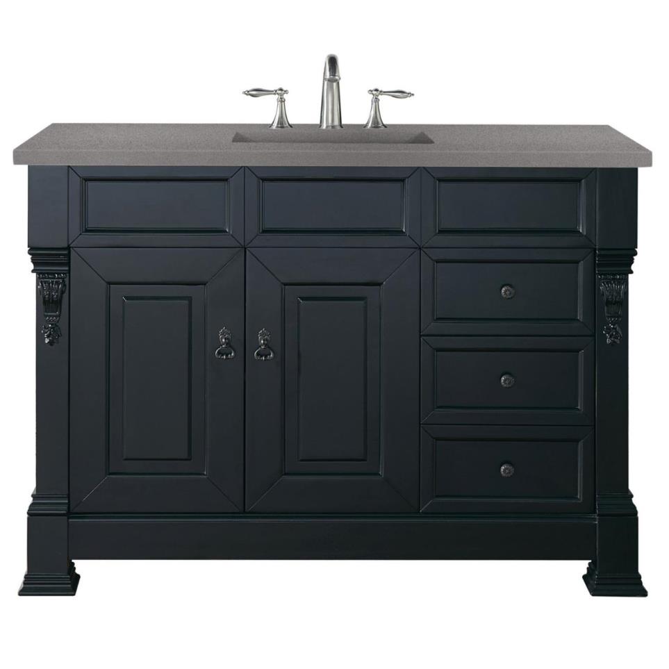 Base with Sink Top Antique Black Grey / Black Vanities