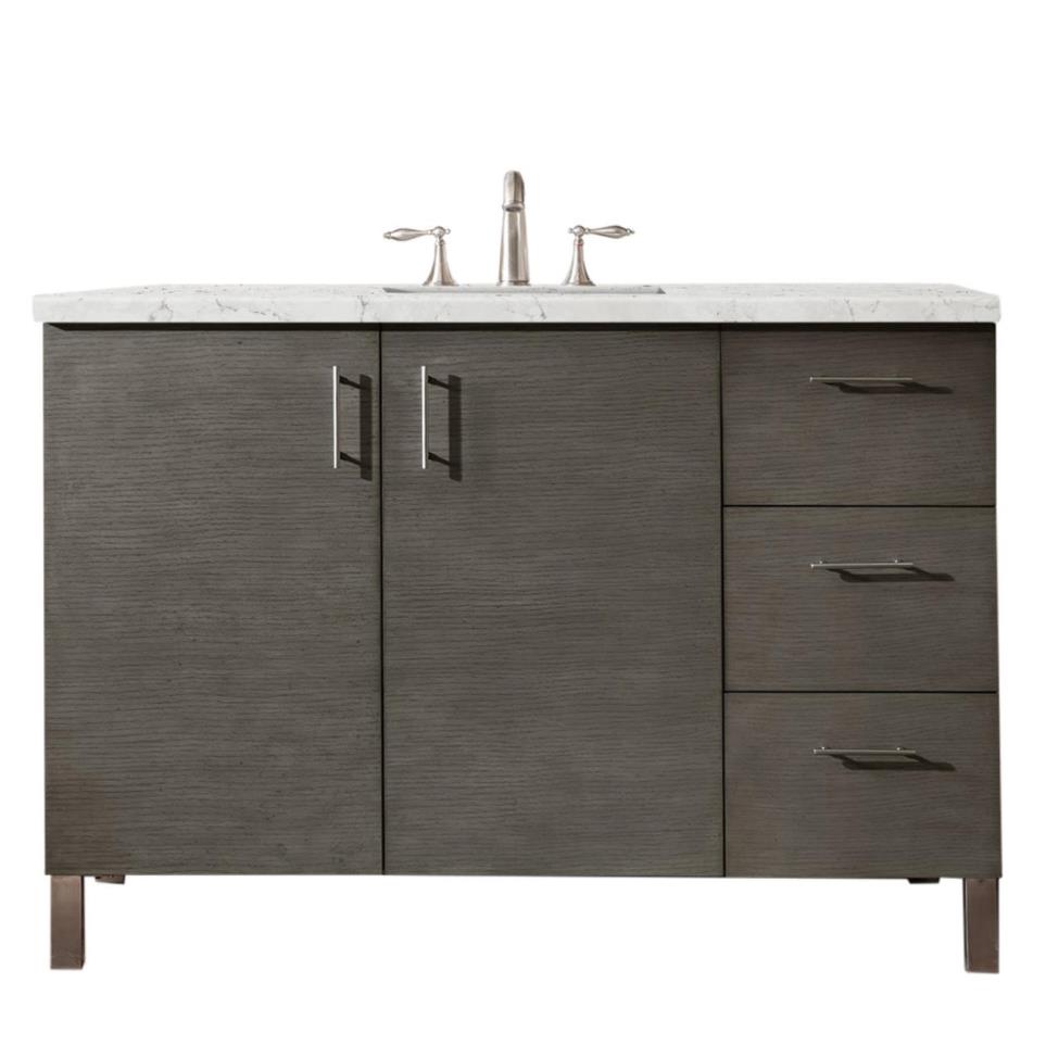 Base with Sink Top Silver Oak Medium Finish Vanities