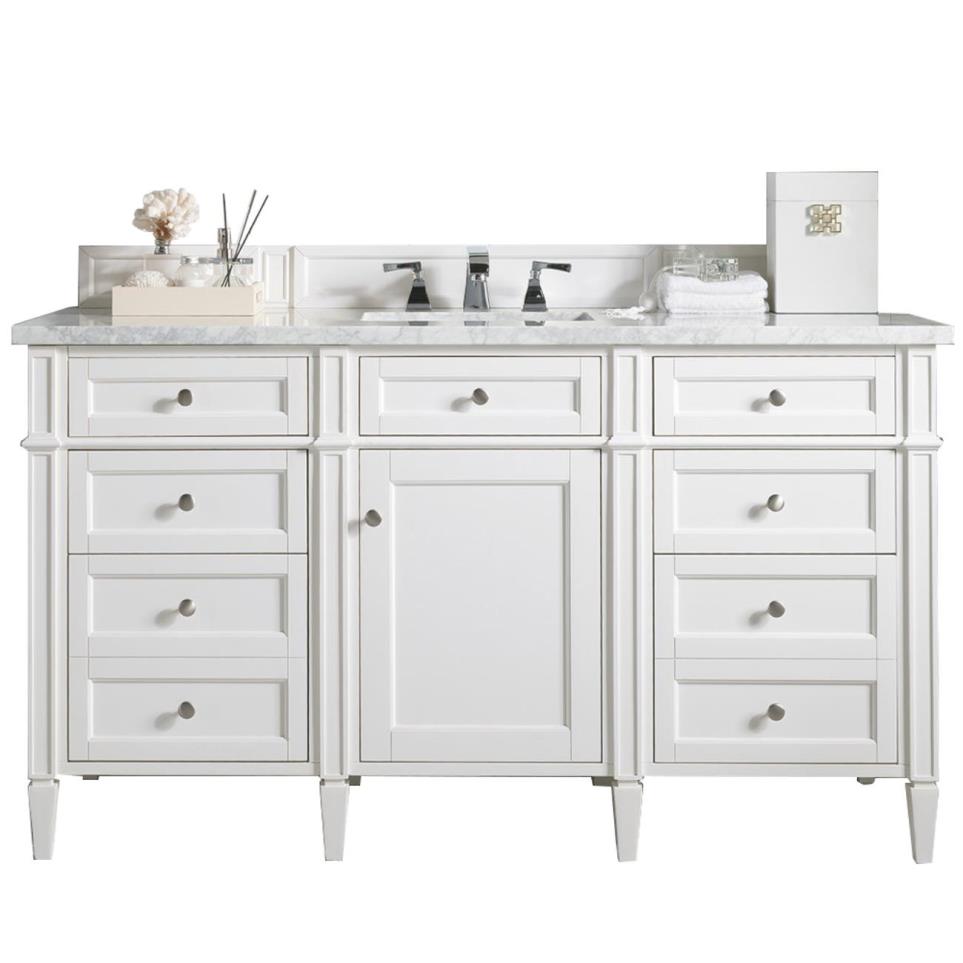 Base with Sink Top Bright White White Vanities