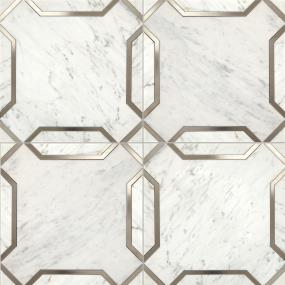 Mosaic White And Titanium Polished  Tile