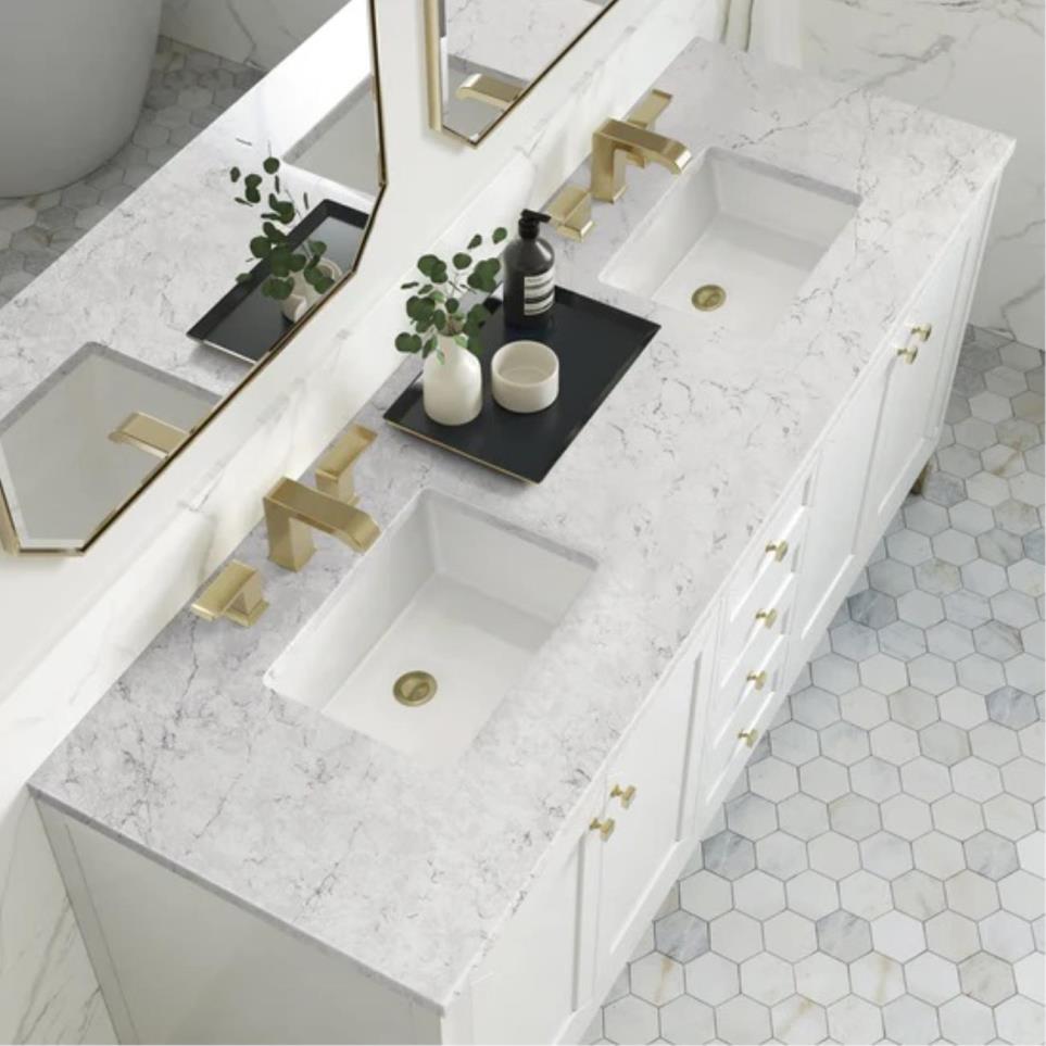 Base with Sink Top Glossy White White Vanities