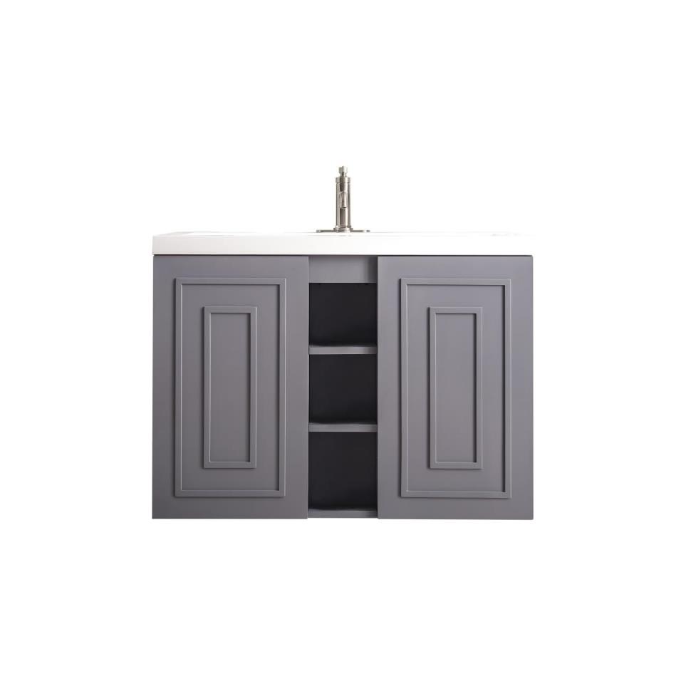 Base with Sink Top Grey Smoke Grey / Black Vanities