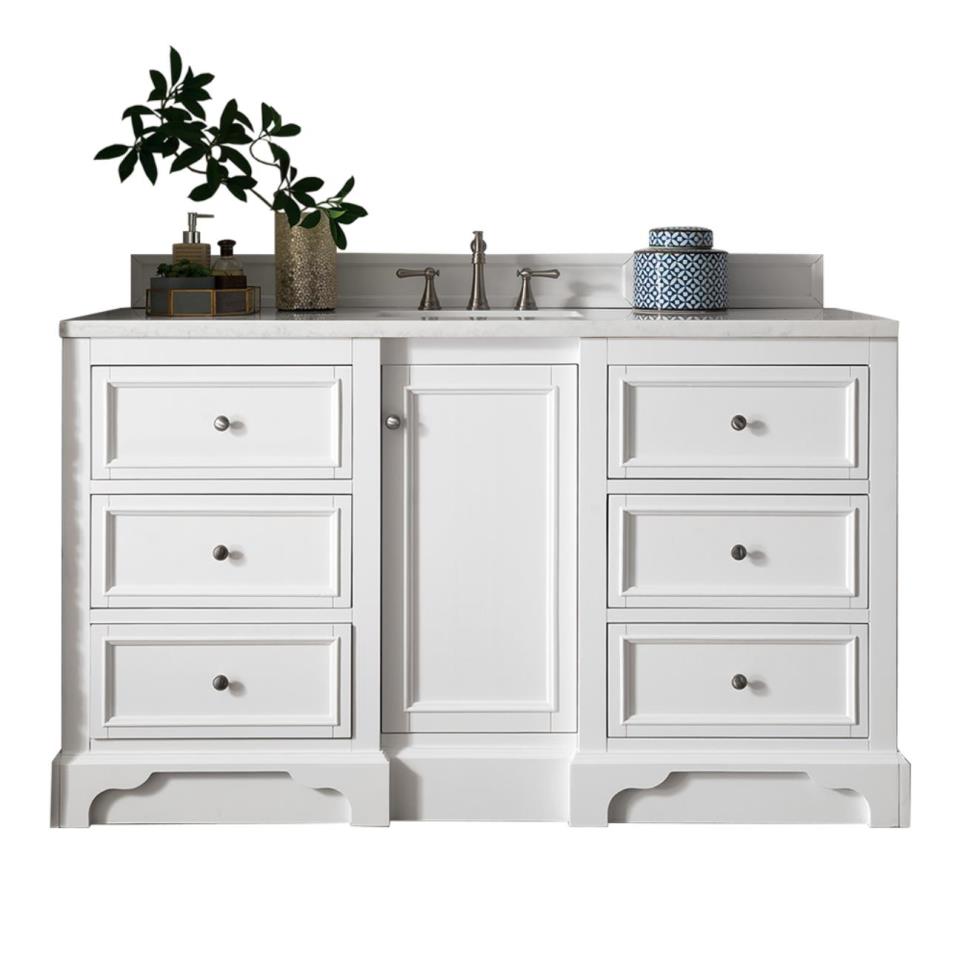 Base with Sink Top Bright White White Vanities