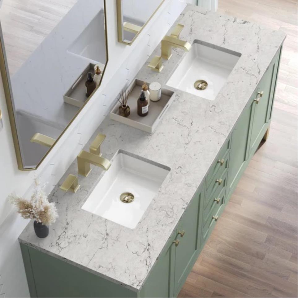 Base with Sink Top Smokey Celadon Green Vanities