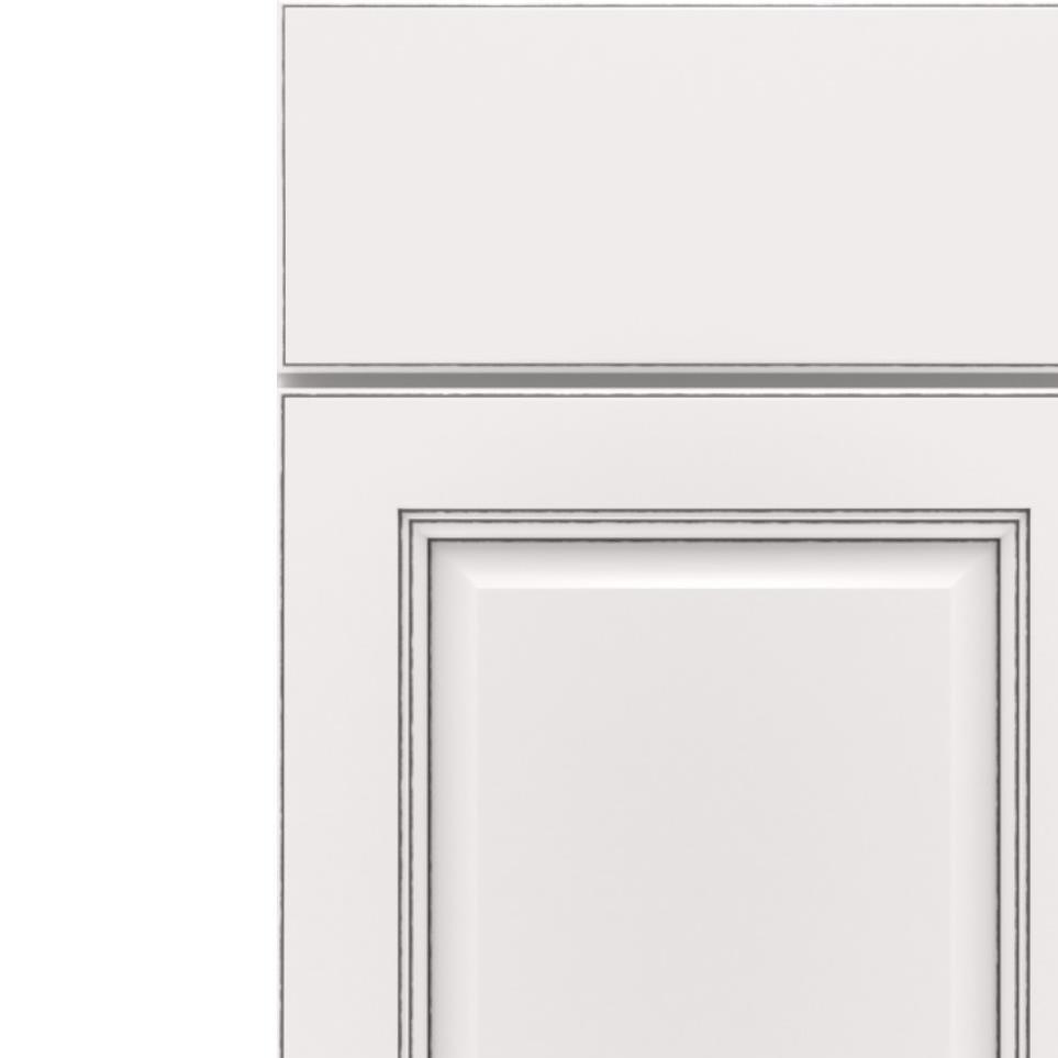 Square White With Grey Stone Detail Glaze - Paint Square Cabinets