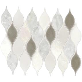 Mosaic Lumia Leaf White Polished White Tile