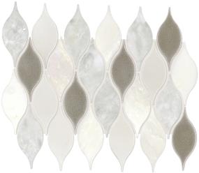 Mosaic Lumia Leaf White Polished White Tile