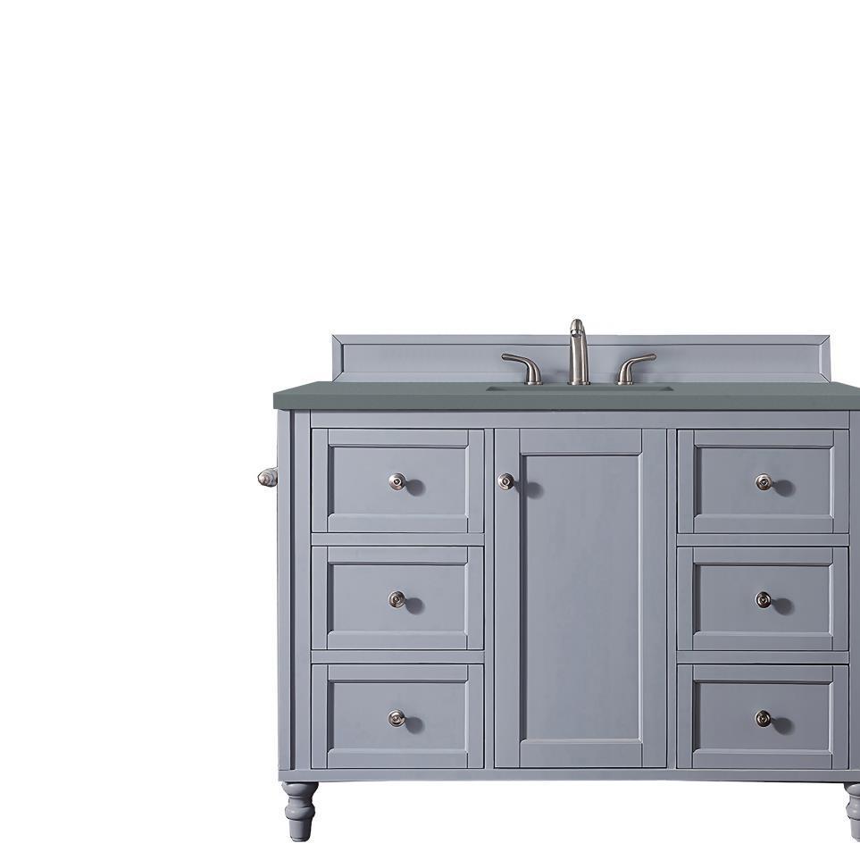 Base with Sink Top Silver Gray Grey / Black Vanities