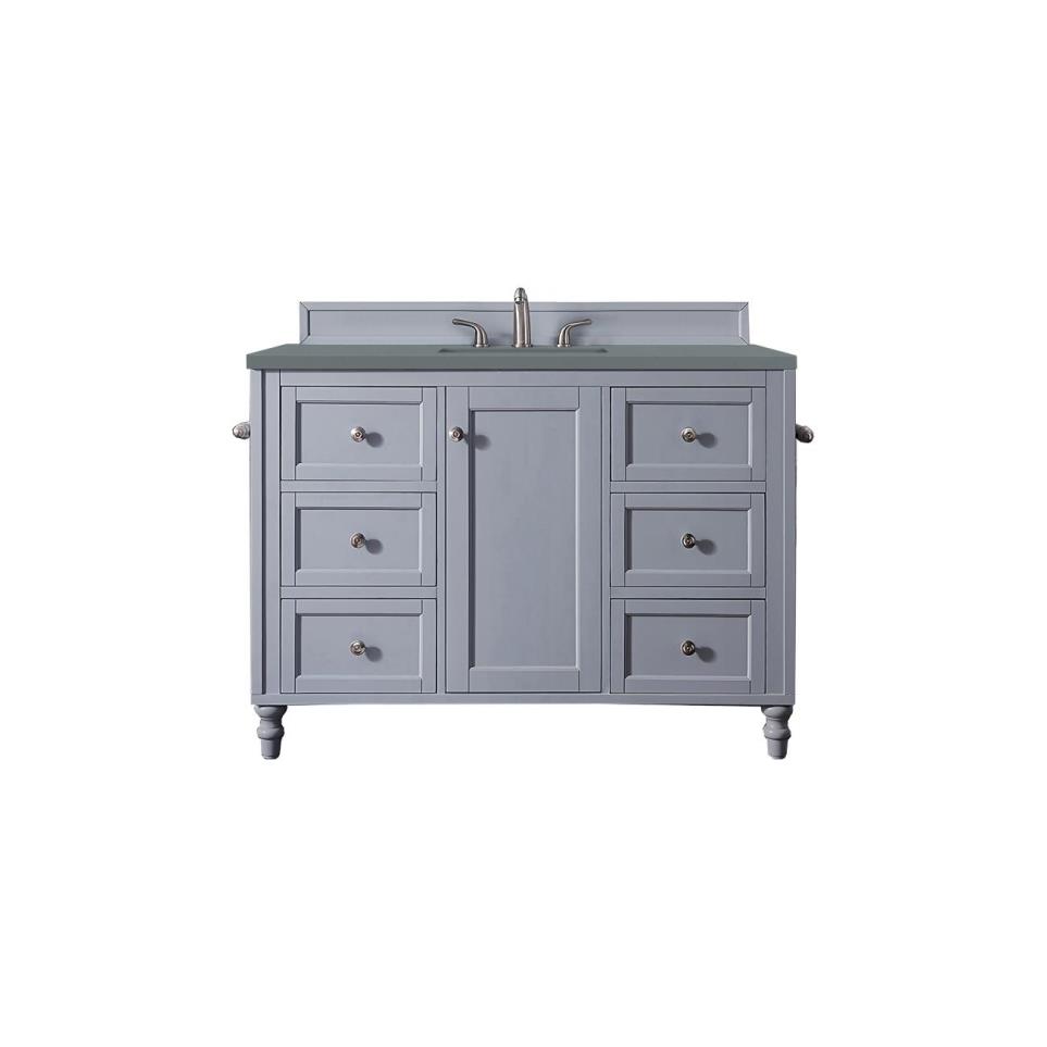 Base with Sink Top Silver Gray Grey / Black Vanities