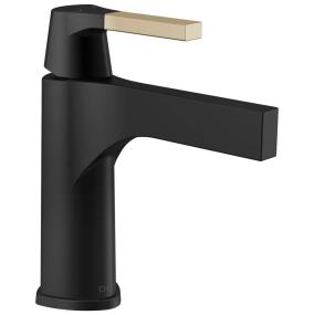 Bath Matte Black With Champagne Bronze Black Faucets