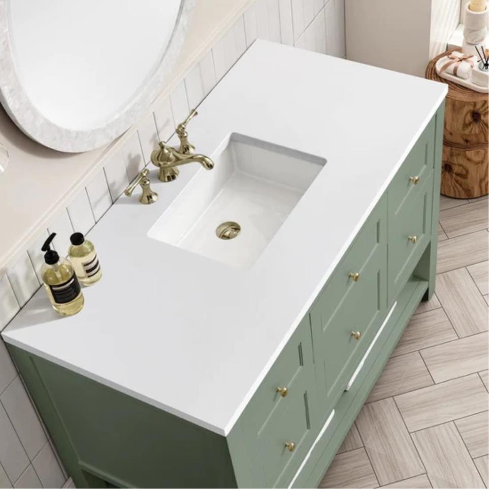 Base with Sink Top Smokey Celadon Green Vanities