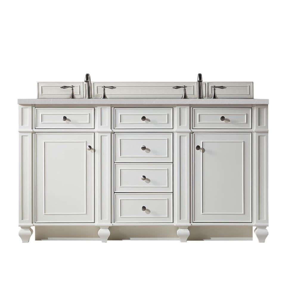 Base with Sink Top Bright White White Vanities