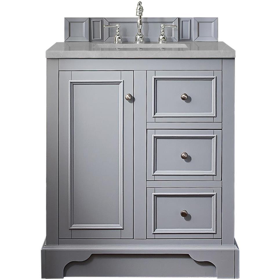 Base with Sink Top Silver Gray Grey / Black Vanities