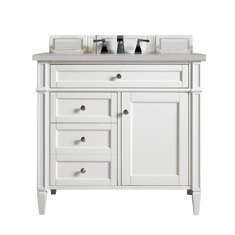 Base with Sink Top Bright White White Vanities