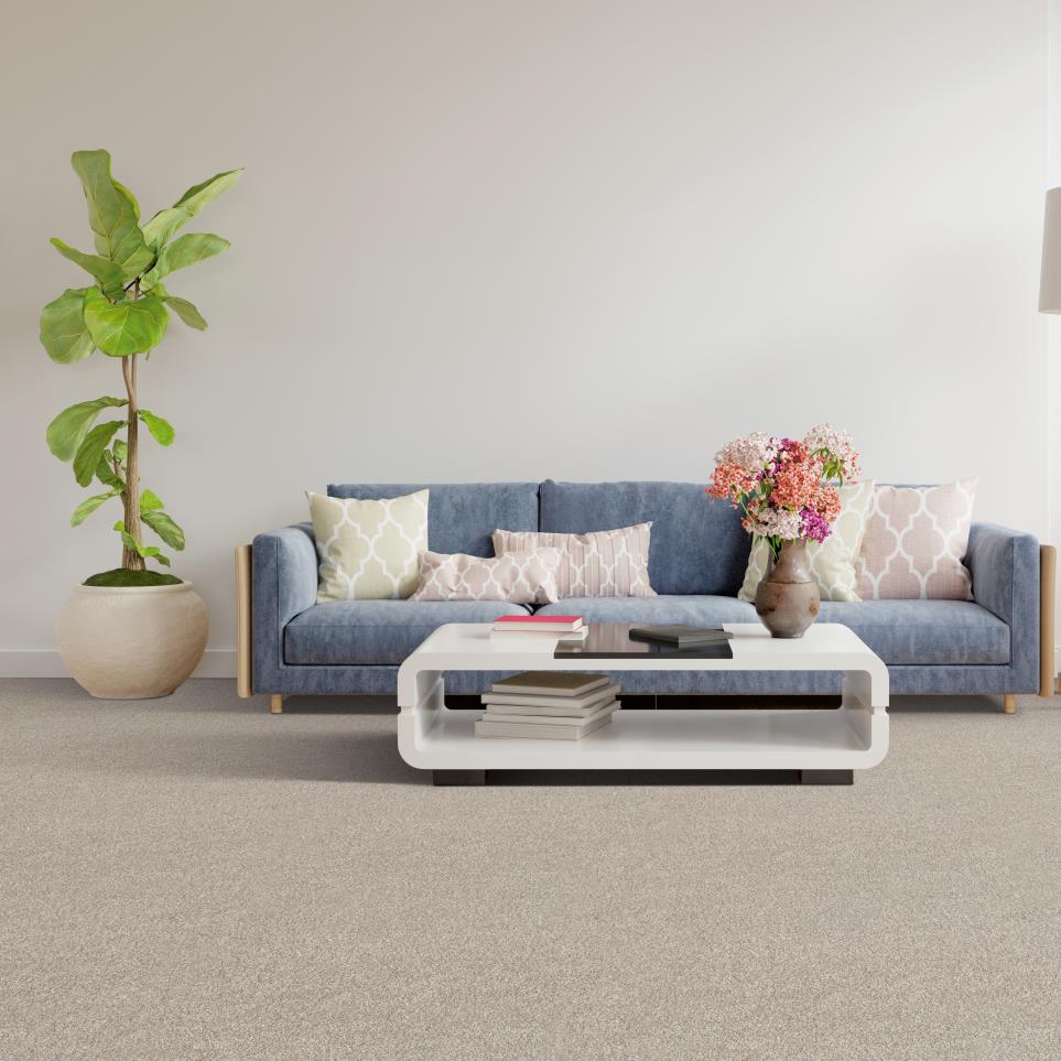 Textured Saxony Benchmark Gray Carpet