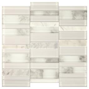 Mosaic Stormy Mist And Glass Blend Polished Beige/Tan Tile