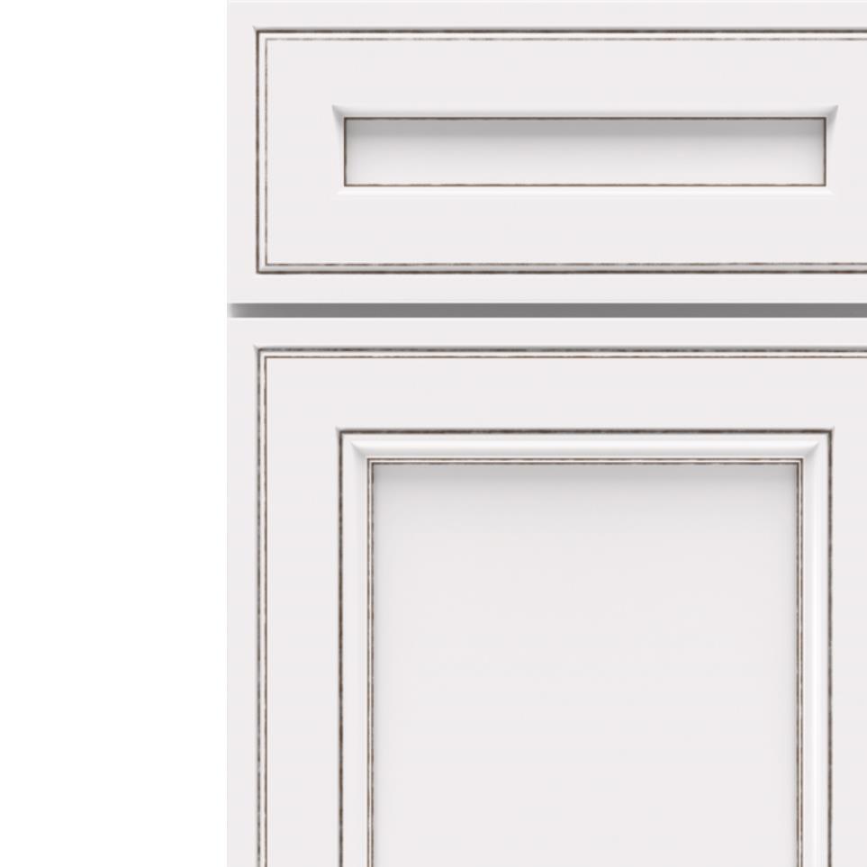 Square White With Toasted Almond Detail Glaze - Paint Square Cabinets