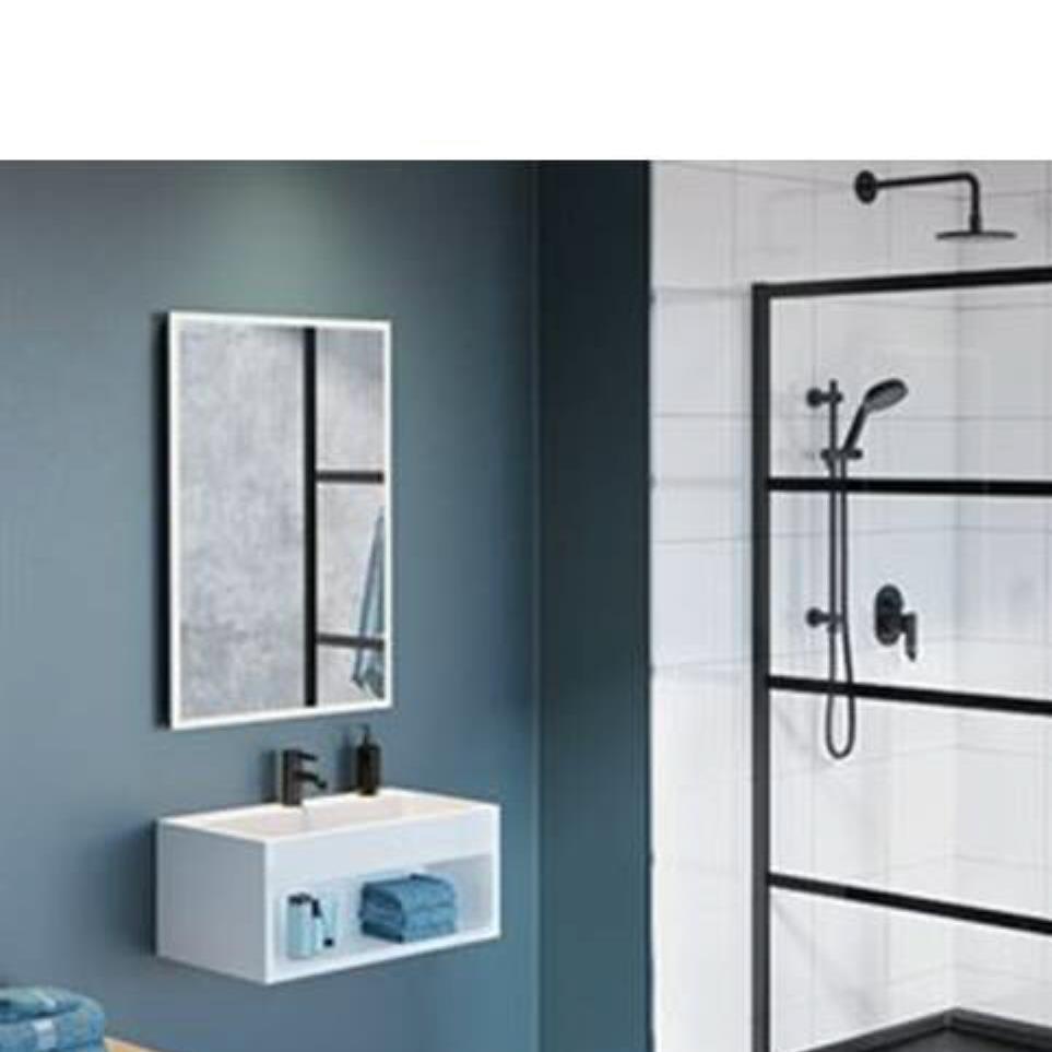 Wall Matte Black Black Showers