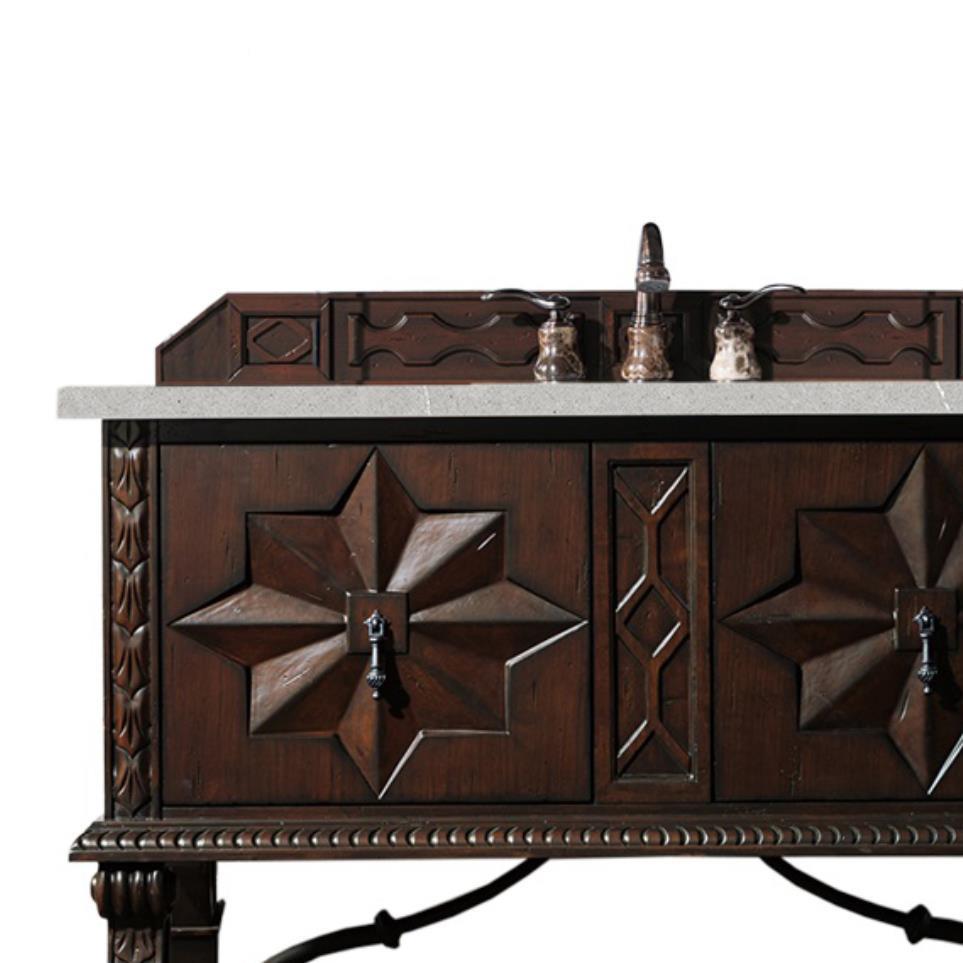 Base with Sink Top Antique Walnut Dark Finish Vanities