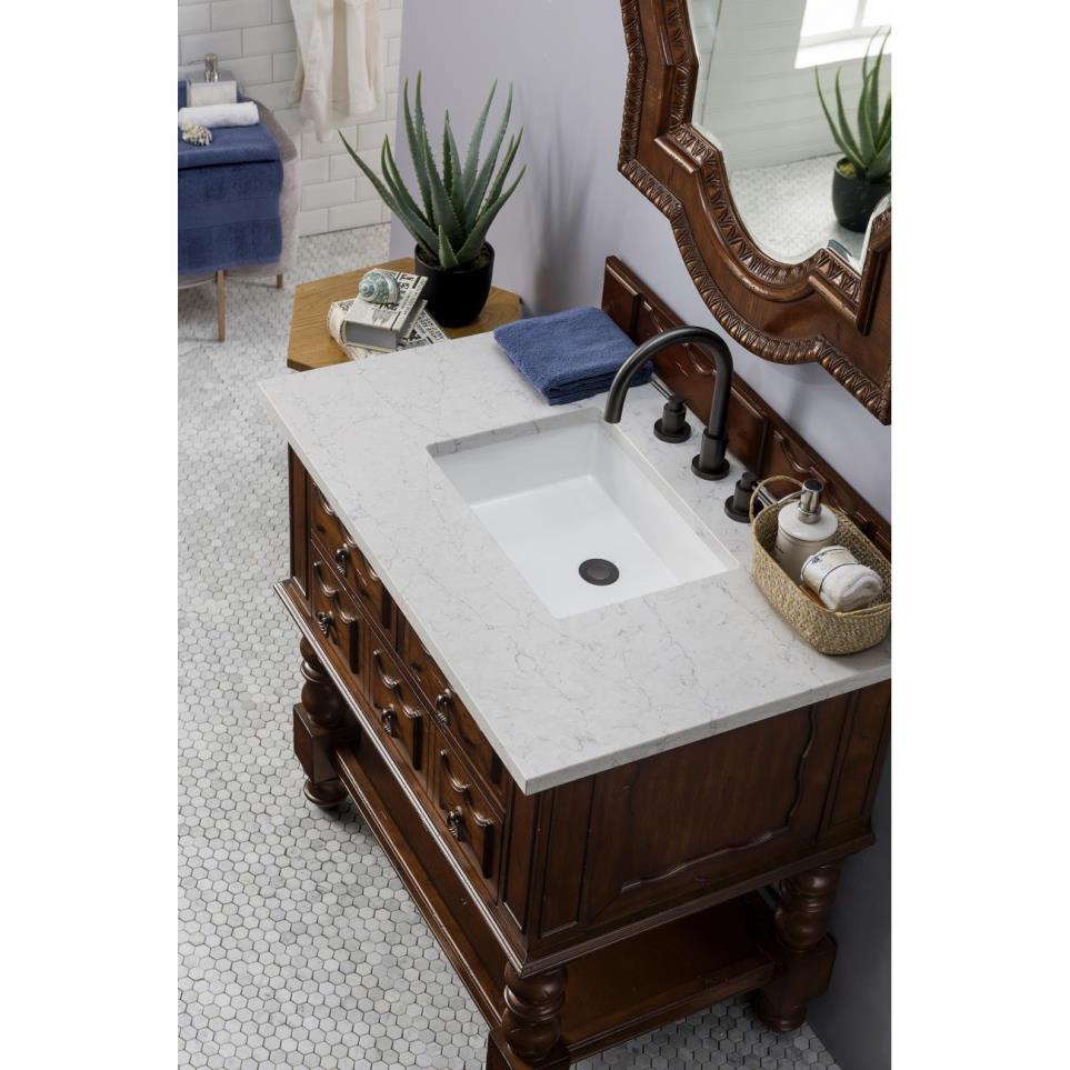 Base with Sink Top Aged Cognac Dark Finish Vanities