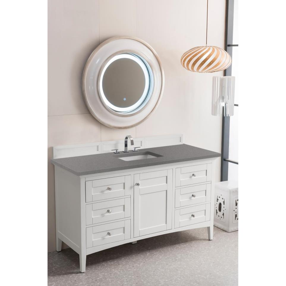 Base with Sink Top Bright  White White Vanities