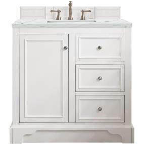 Base with Sink Top Bright White White Vanities