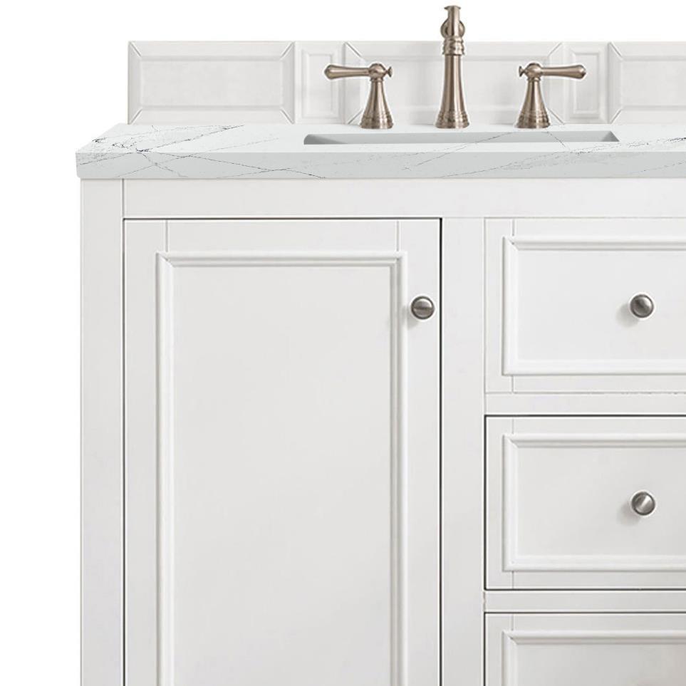 Base with Sink Top Bright White White Vanities