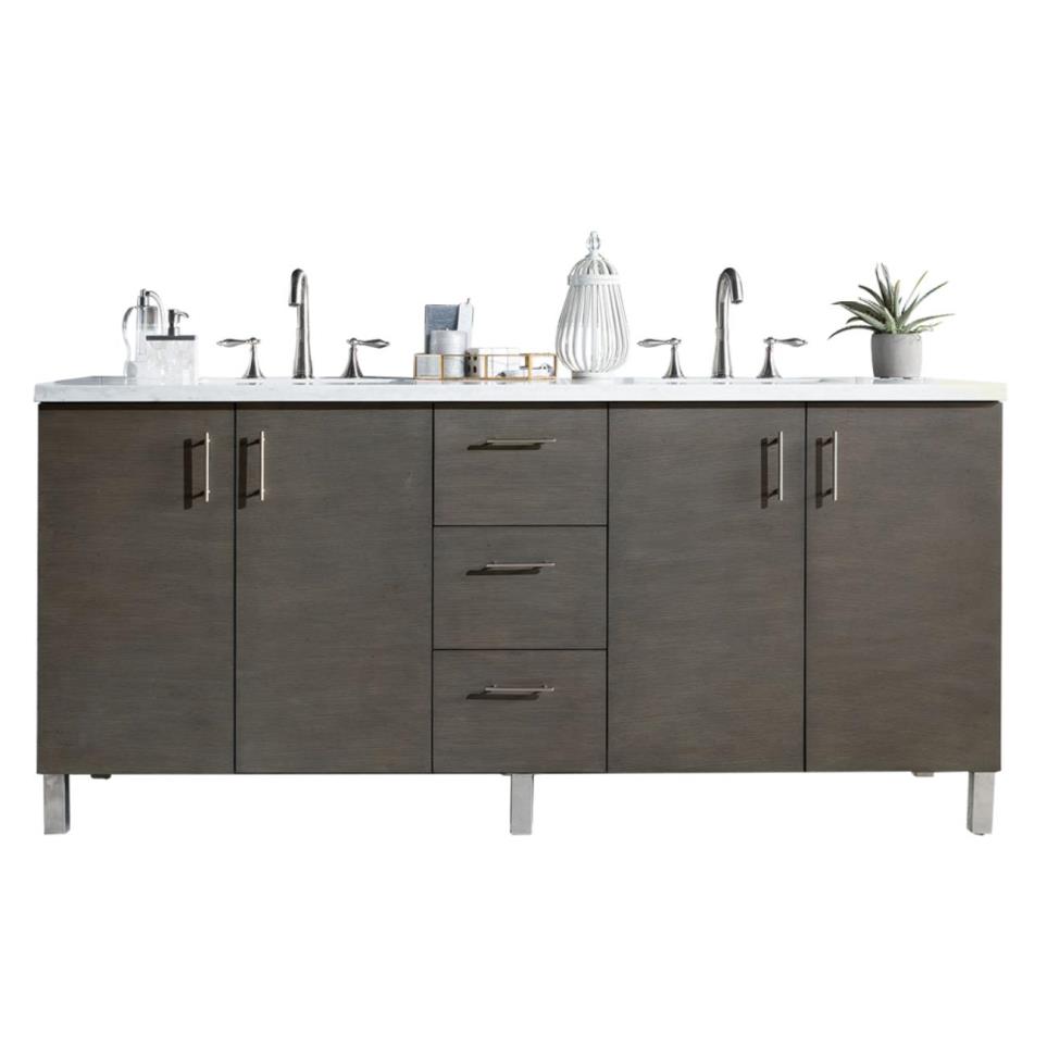 Base with Sink Top Silver Oak Medium Finish Vanities