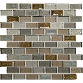 Mosaic Sapphire Lagoon Glass Brown Tile