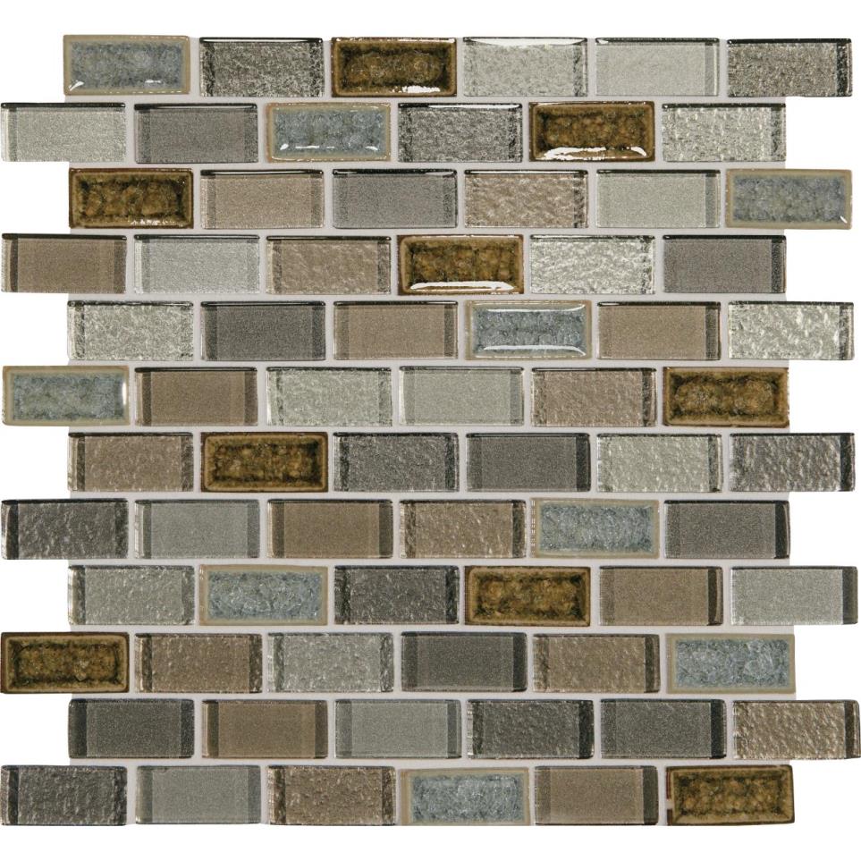 Mosaic Sapphire Lagoon Glass Brown Tile