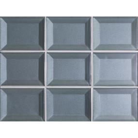 Mosaic Blue Patina Glass Gray Tile
