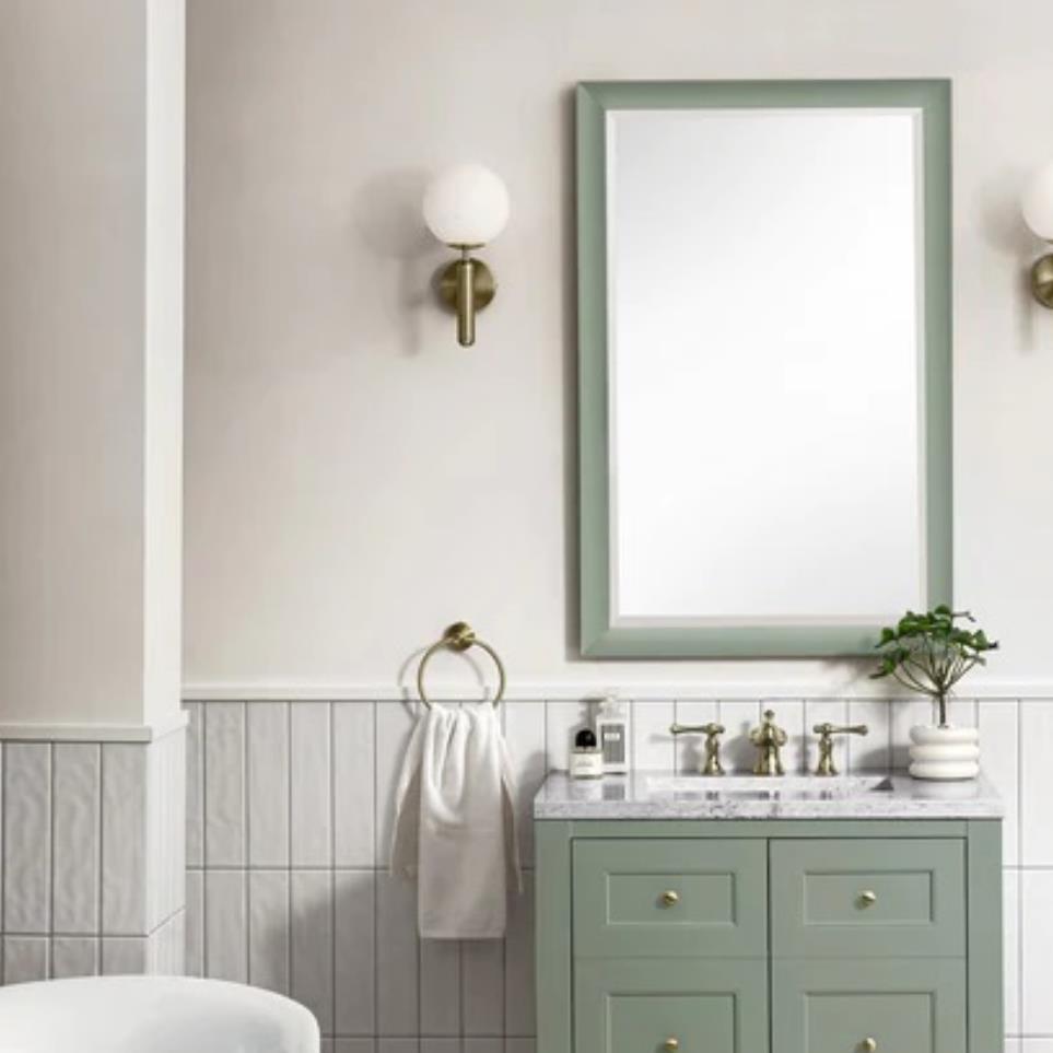 Base with Sink Top Smokey Celadon Green Vanities