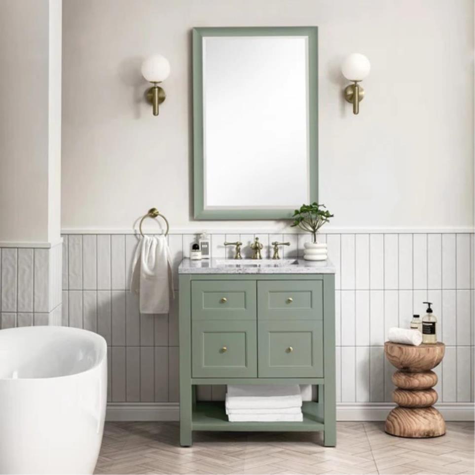 Base with Sink Top Smokey Celadon Green Vanities