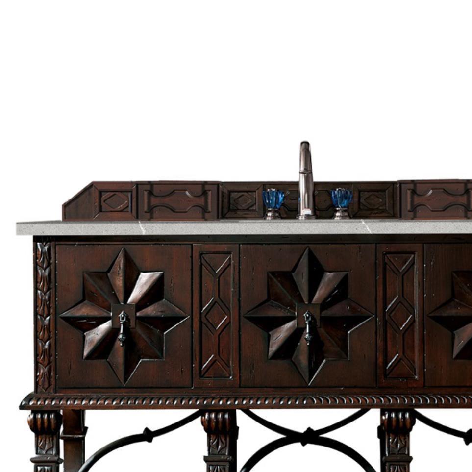 Base with Sink Top Antique Walnut Dark Finish Vanities