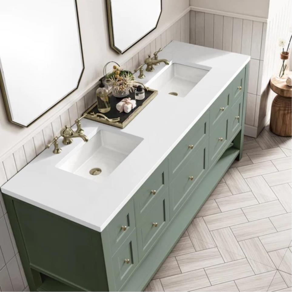 Base with Sink Top Smokey Celadon Green Vanities
