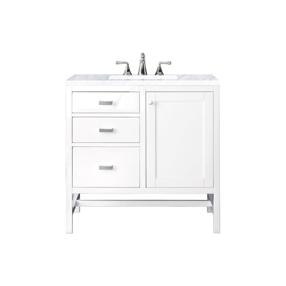 Base with Sink Top Glossy White White Vanities