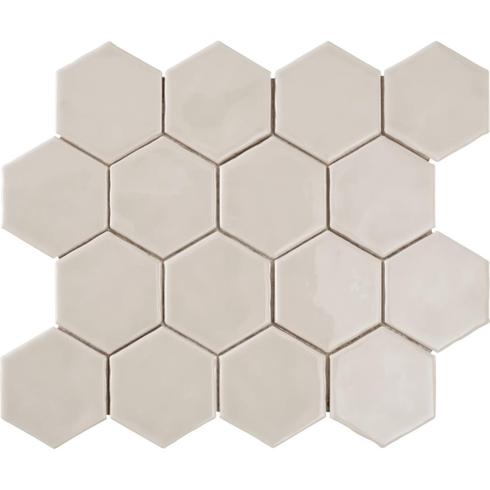 Mosaic Mist Glossy Beige/Tan Tile