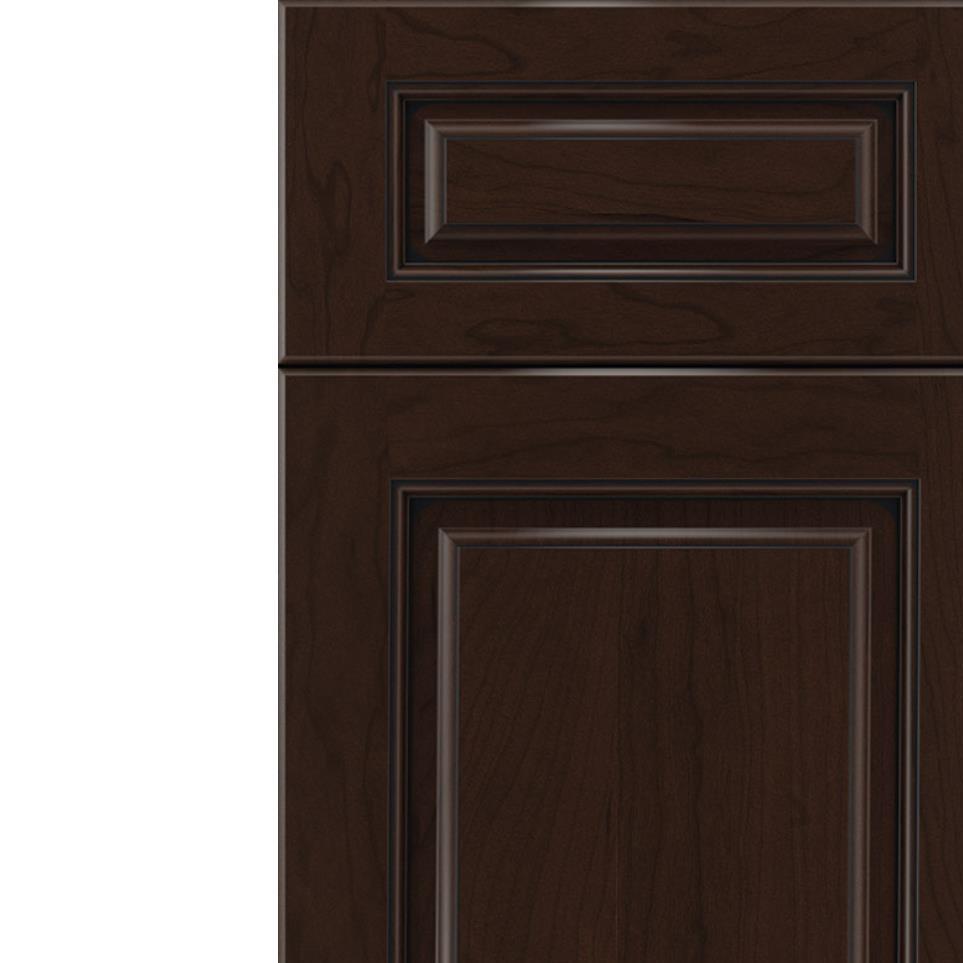 Square Cappuccino Black Glaze Glaze - Stain Square Cabinets