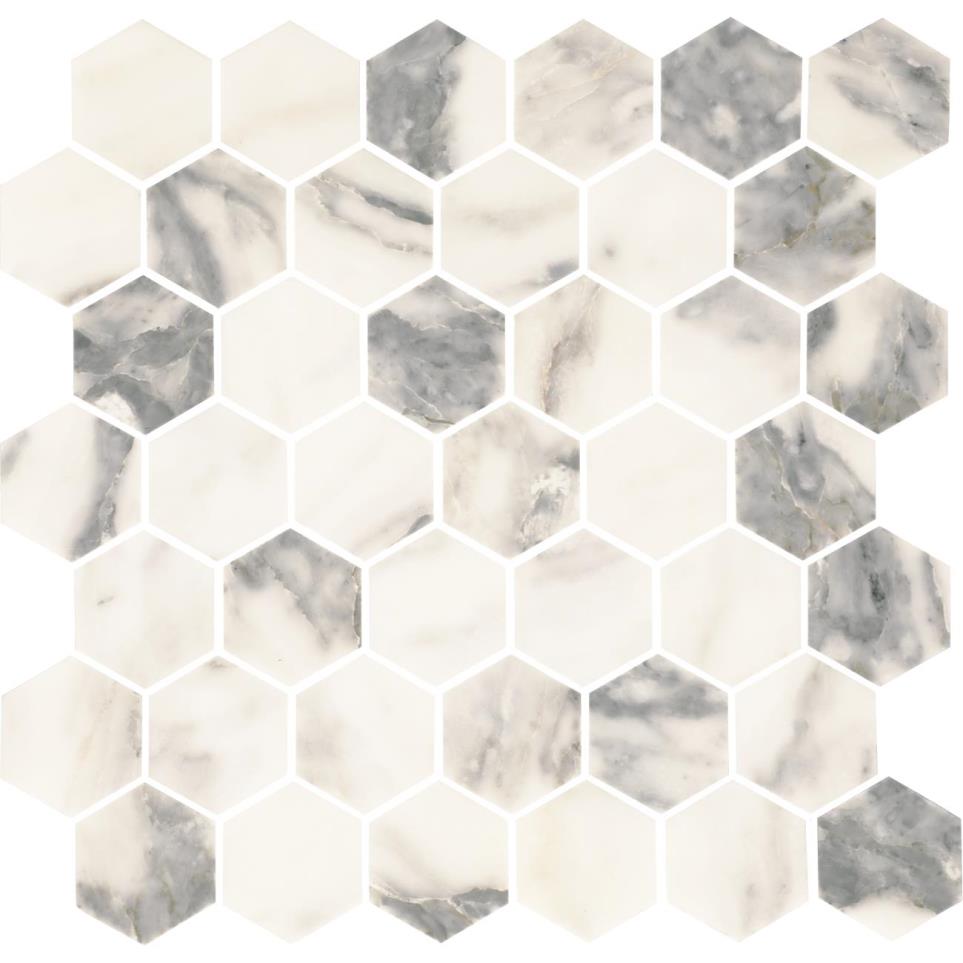 Mosaic Arabescato Argento Honed Gray Tile