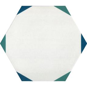 Decoratives and Medallions Sun Green/Blue Matte Blue Tile