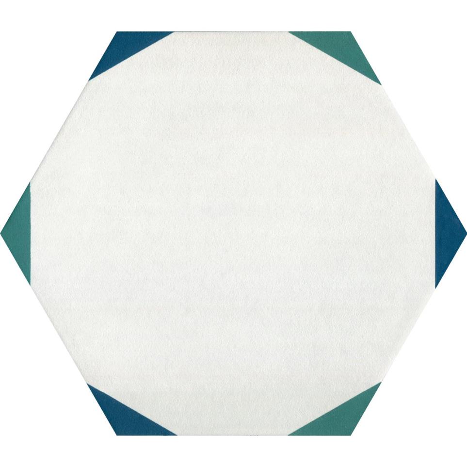 Decoratives and Medallions Sun Green/Blue Matte Blue Tile